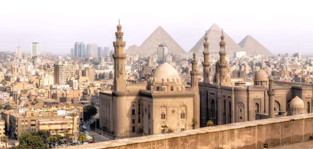 Old Cairo skyline with historic mosques and the Citadel